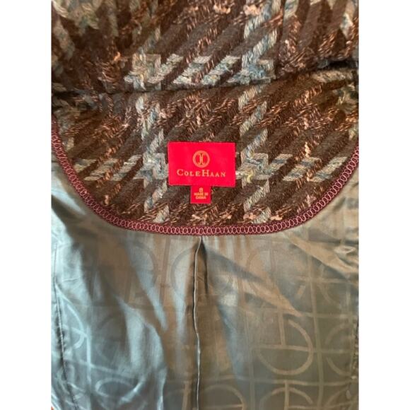 COLE HAAN Turquoise Wool Coat Size 8 - Picture 8 of 11